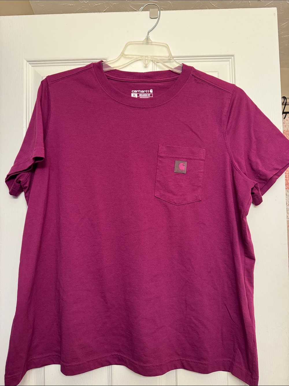 Carhartt Women’s Pocket Tee - Magenta Plum Relaxed Fit